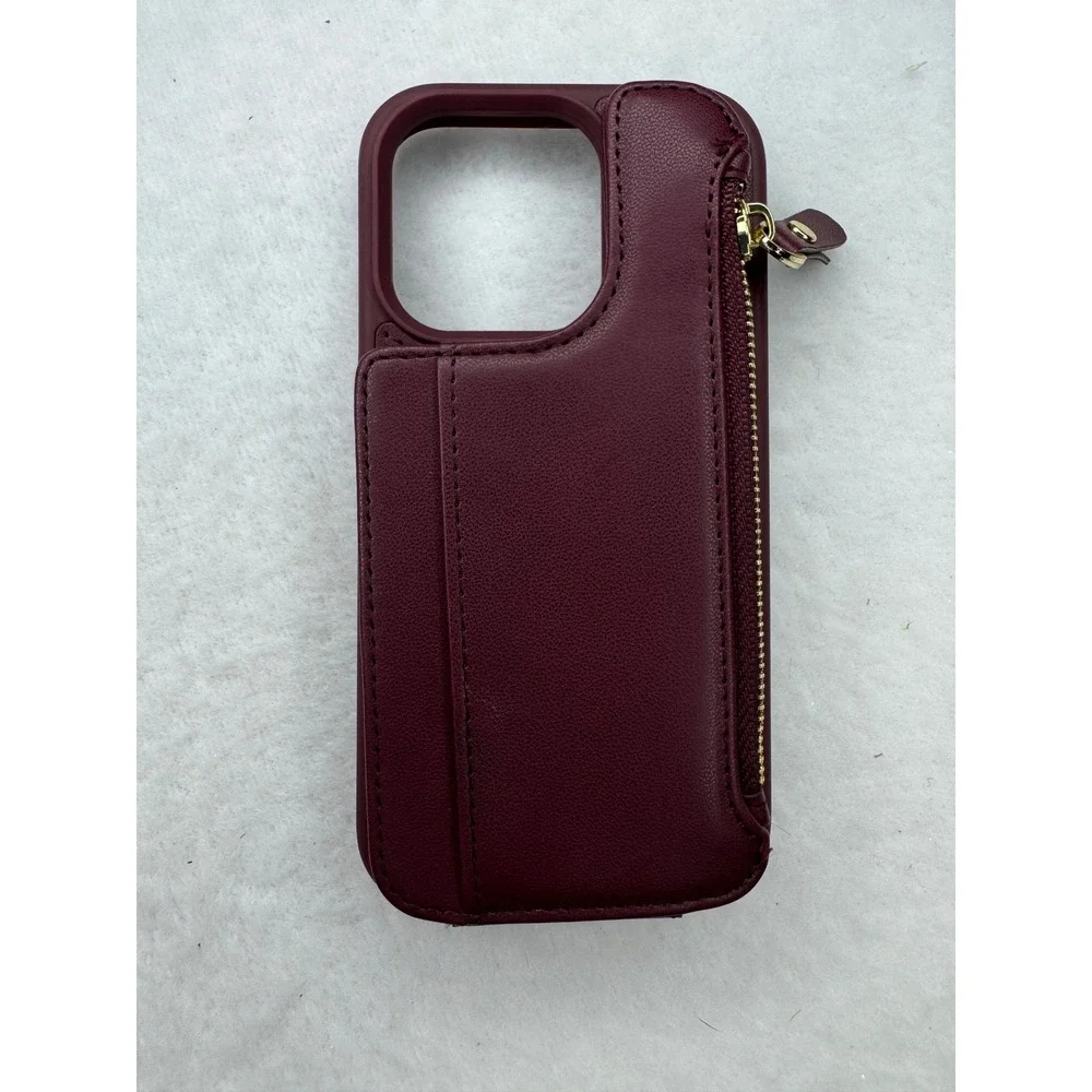 iPhone 14 Pro Case Clear & Burgundy‎ Wallet Cases Lot NEW